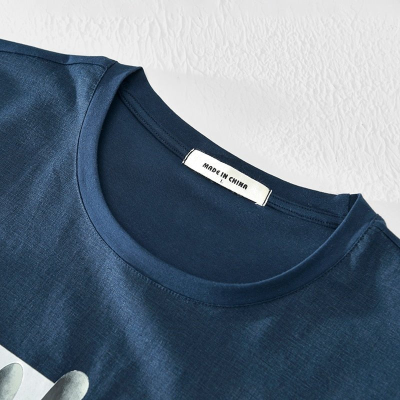 best Italy brand linen short sleeve t-shirt men casual loose t shirt mens cartoon embroidery stitching round neck tshirt male camisa 0 shop online at M2K Trends for