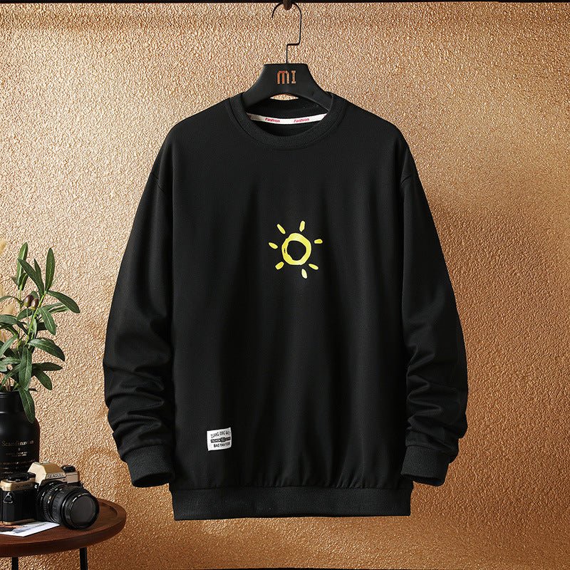 best Japanese Autumn New Style Casual Printing Plus Size Sweater Trendy Young Men's Fashion Loose Long-sleeved Sweater Men's clothing 0 shop online at M2K Trends for