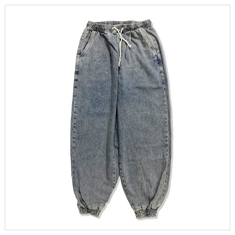 best Jeans Men And Women Elastic Waist Loose Large Size Wide Leg Pants 0 shop online at M2K Trends for