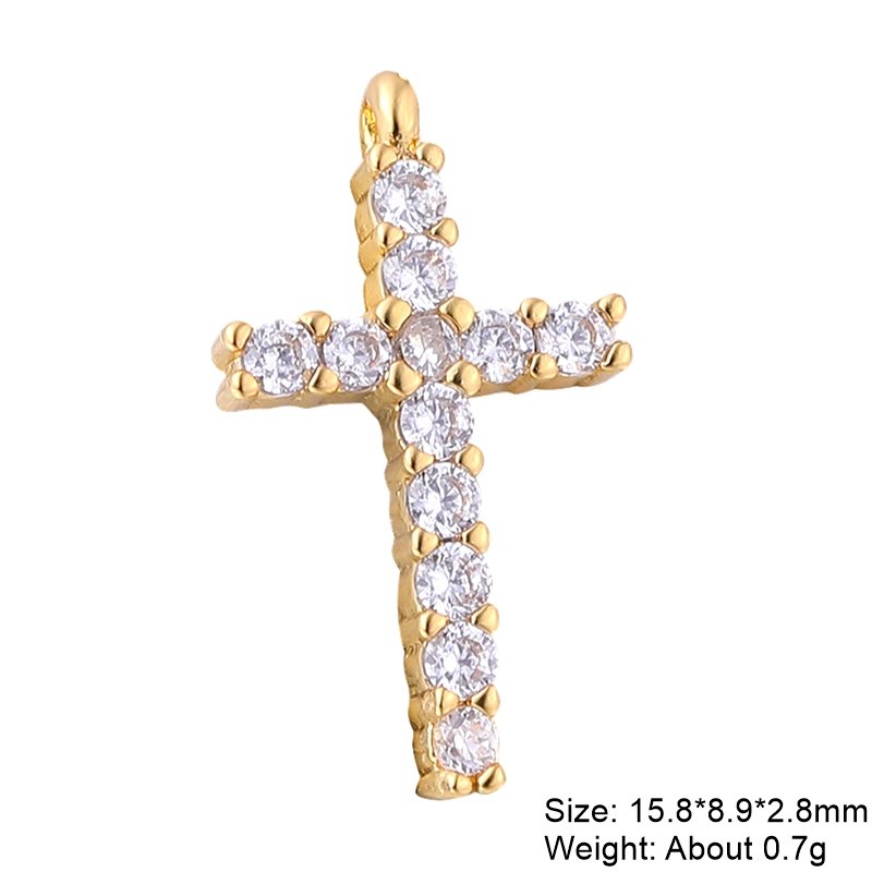 best Juya DIY 18K Real Gold Plated Wholesale Christian Cross Charms For Handmade Christmas Religious Rosary Pendant Jewelry Making Accessories shop online at M2K Trends for