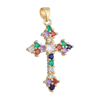 best Juya DIY 18K Real Gold Plated Wholesale Christian Cross Charms For Handmade Christmas Religious Rosary Pendant Jewelry Making Accessories shop online at M2K Trends for