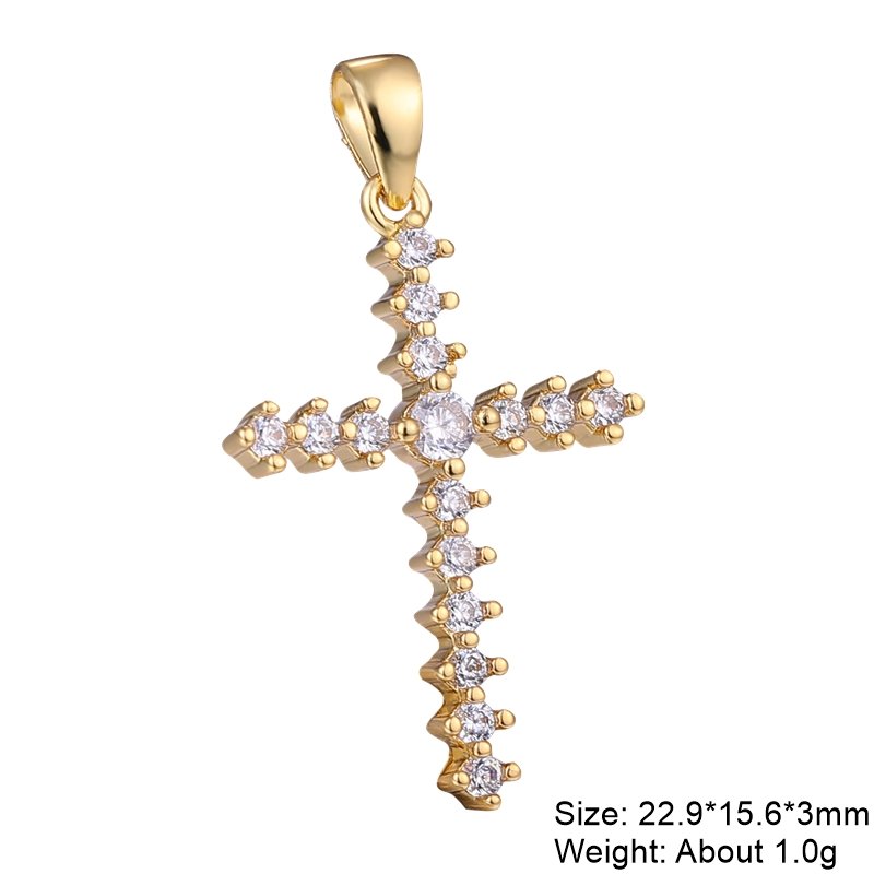 best Juya DIY 18K Real Gold Plated Wholesale Christian Cross Charms For Handmade Christmas Religious Rosary Pendant Jewelry Making Accessories shop online at M2K Trends for