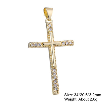 best Juya DIY 18K Real Gold Plated Wholesale Christian Cross Charms For Handmade Christmas Religious Rosary Pendant Jewelry Making Accessories shop online at M2K Trends for