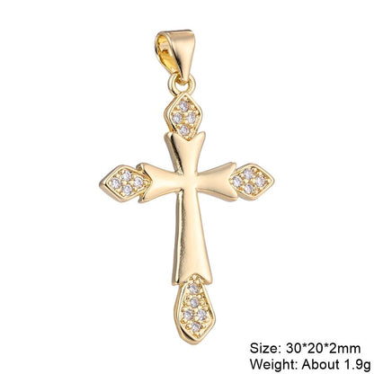 best Juya DIY 18K Real Gold Plated Wholesale Christian Cross Charms For Handmade Christmas Religious Rosary Pendant Jewelry Making Accessories shop online at M2K Trends for