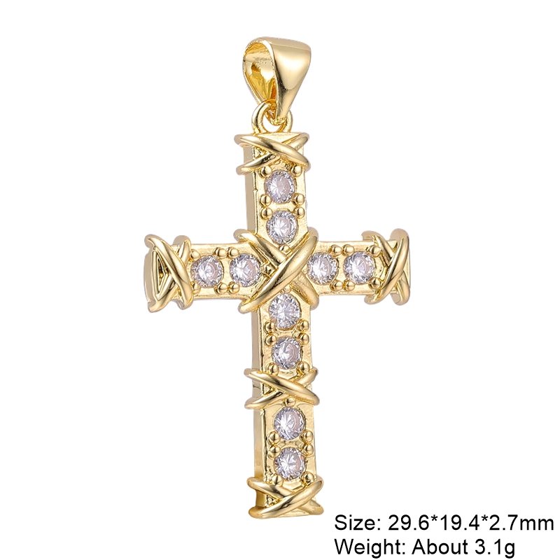 best Juya DIY 18K Real Gold Plated Wholesale Christian Cross Charms For Handmade Christmas Religious Rosary Pendant Jewelry Making Accessories shop online at M2K Trends for