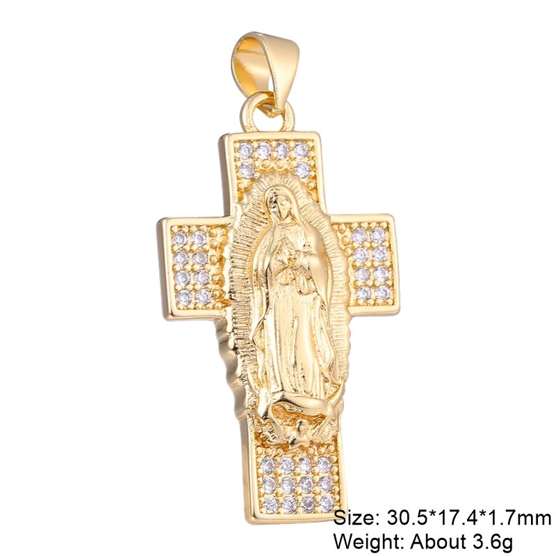 best Juya DIY 18K Real Gold Plated Wholesale Christian Cross Charms For Handmade Christmas Religious Rosary Pendant Jewelry Making Accessories shop online at M2K Trends for