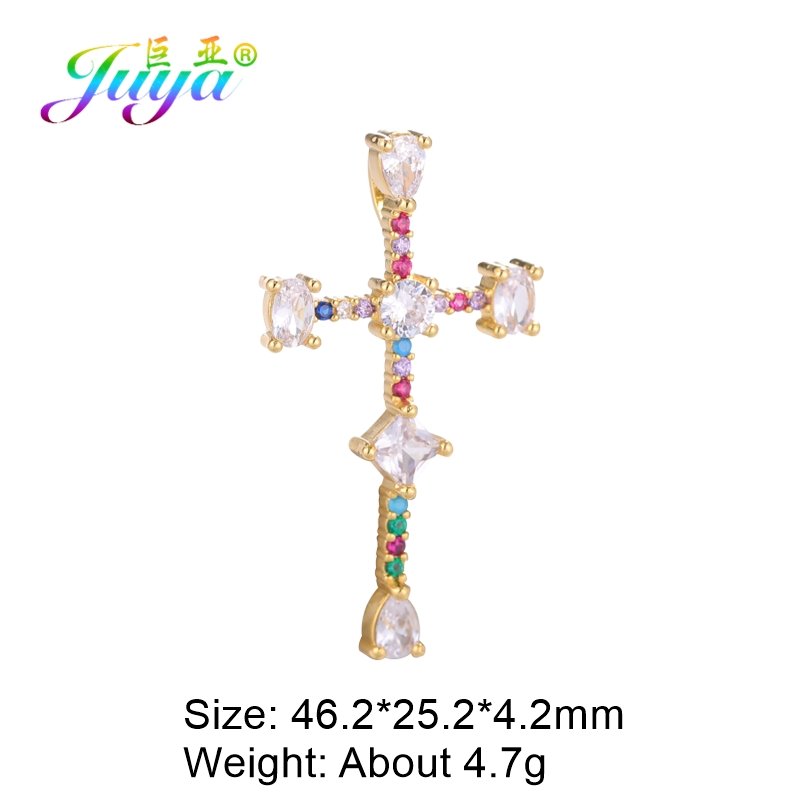 best Juya DIY 18K Real Gold Plated Wholesale Christian Cross Charms For Handmade Christmas Religious Rosary Pendant Jewelry Making Accessories shop online at M2K Trends for