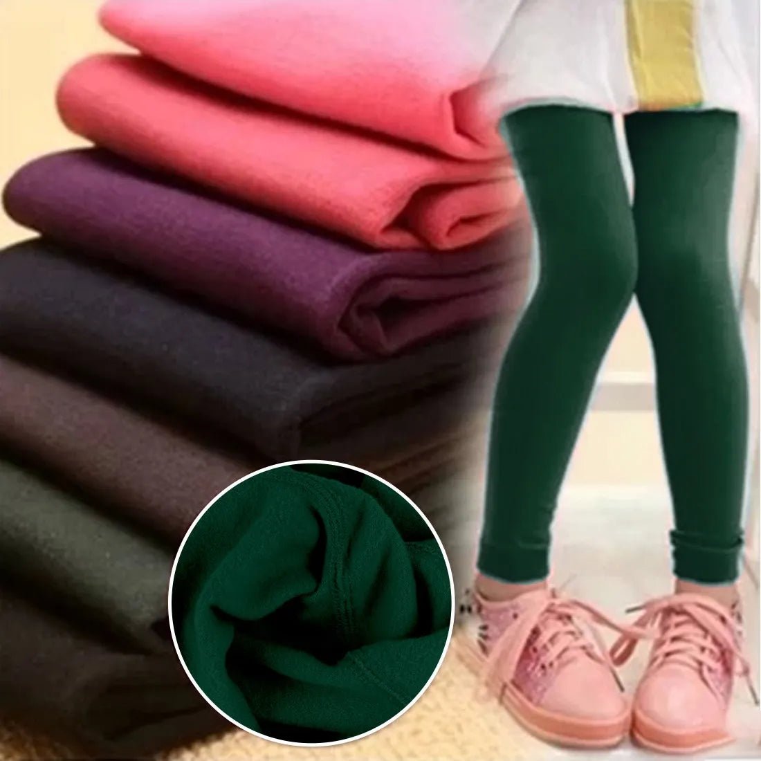 best Kids Leggings Thicken Velvet Thermal Cotton Pants For Boys Girls Warm Trousers Solid Color Elastic Autumn Winter 3-12 years shop online at M2K Trends for