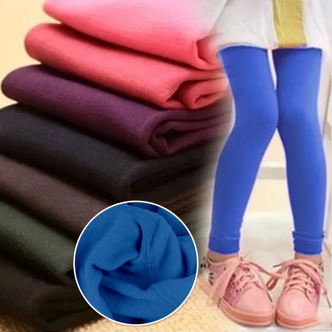 best Kids Leggings Thicken Velvet Thermal Cotton Pants For Boys Girls Warm Trousers Solid Color Elastic Autumn Winter 3-12 years shop online at M2K Trends for