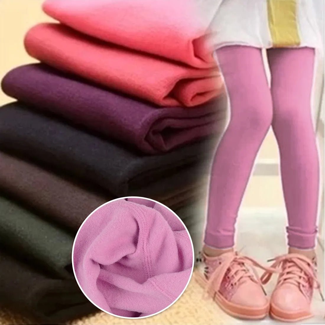best Kids Leggings Thicken Velvet Thermal Cotton Pants For Boys Girls Warm Trousers Solid Color Elastic Autumn Winter 3-12 years shop online at M2K Trends for