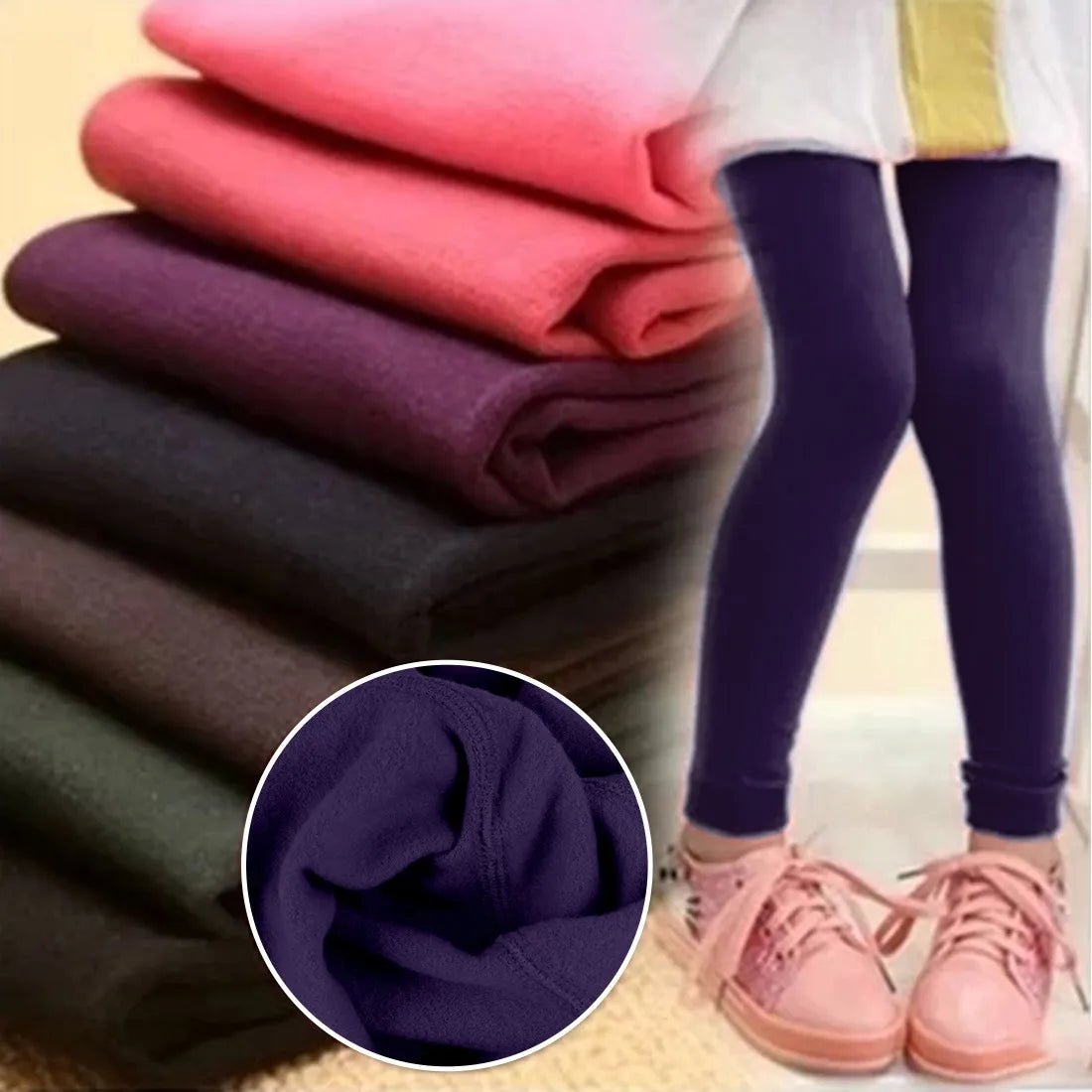 best Kids Leggings Thicken Velvet Thermal Cotton Pants For Boys Girls Warm Trousers Solid Color Elastic Autumn Winter 3-12 years shop online at M2K Trends for