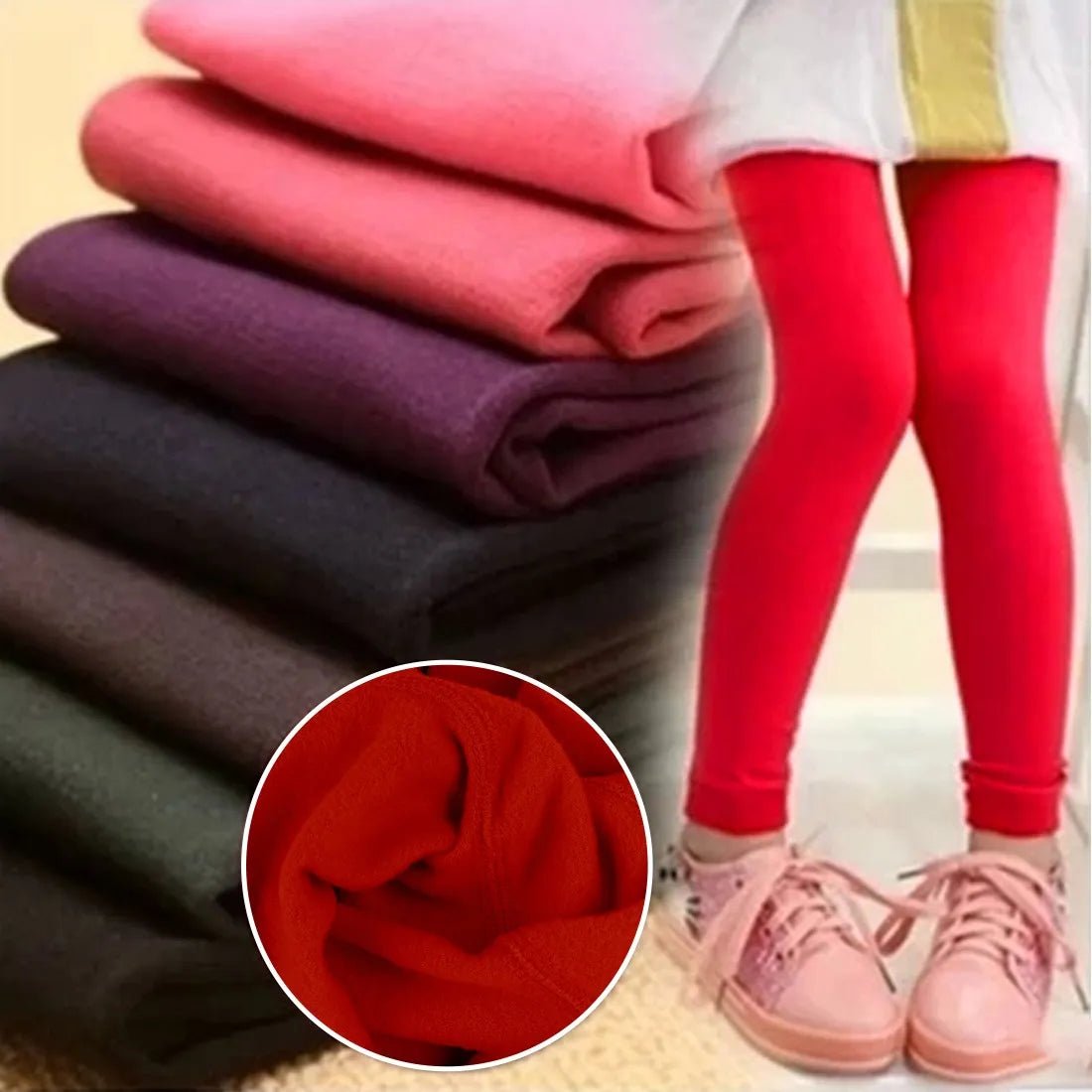 best Kids Leggings Thicken Velvet Thermal Cotton Pants For Boys Girls Warm Trousers Solid Color Elastic Autumn Winter 3-12 years shop online at M2K Trends for