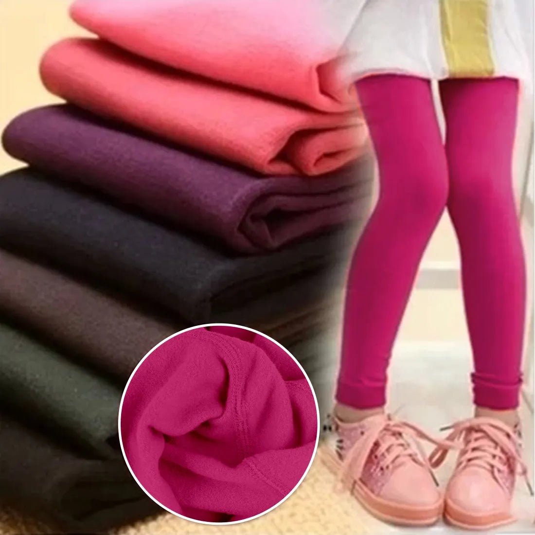 best Kids Leggings Thicken Velvet Thermal Cotton Pants For Boys Girls Warm Trousers Solid Color Elastic Autumn Winter 3-12 years shop online at M2K Trends for