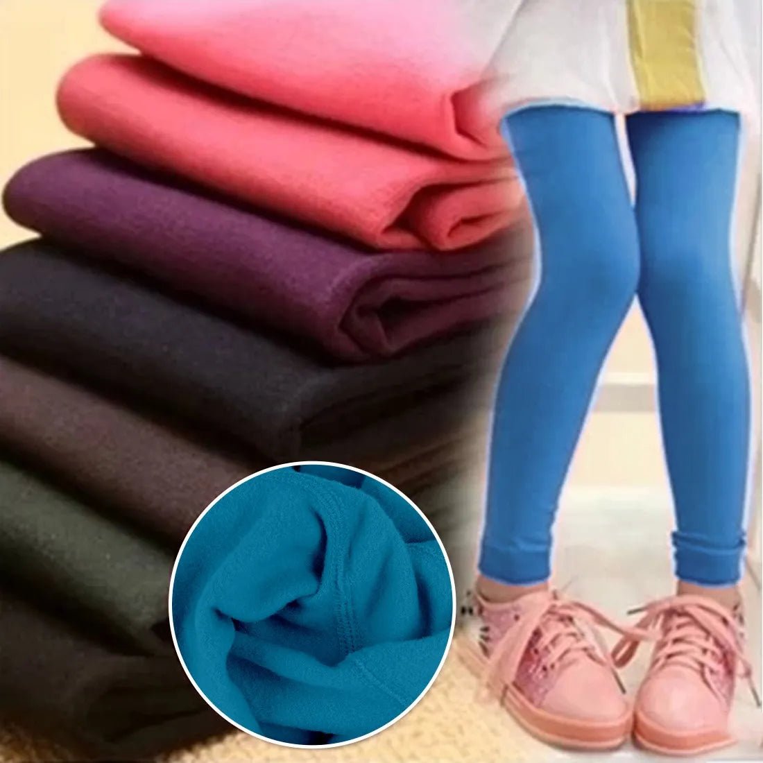 best Kids Leggings Thicken Velvet Thermal Cotton Pants For Boys Girls Warm Trousers Solid Color Elastic Autumn Winter 3-12 years shop online at M2K Trends for