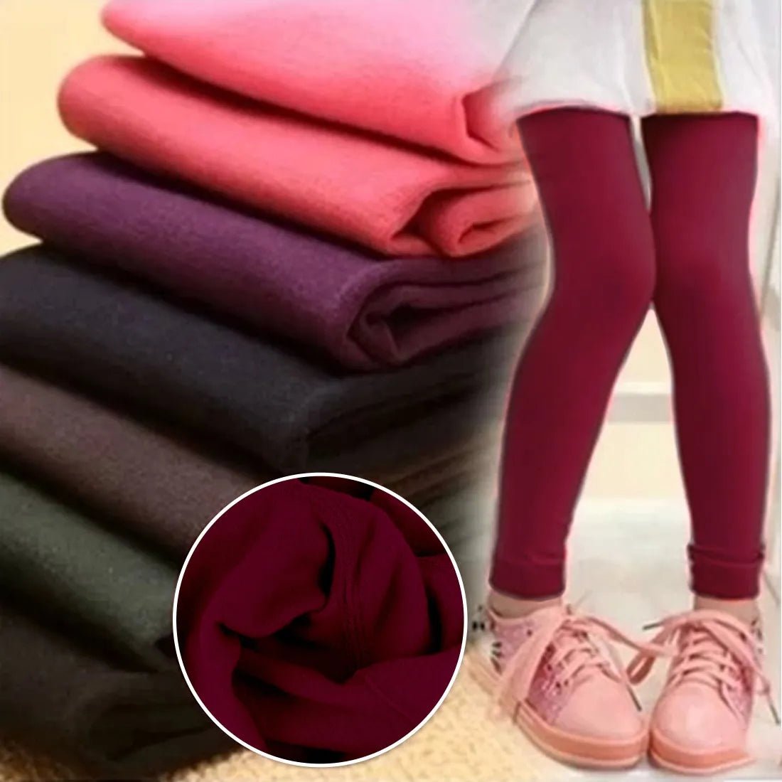 best Kids Leggings Thicken Velvet Thermal Cotton Pants For Boys Girls Warm Trousers Solid Color Elastic Autumn Winter 3-12 years shop online at M2K Trends for