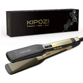 best KIPOZI Professional Titanium Flat Iron Hair Straightener with Digital LCD Display Dual Voltage Instant Heating Curling Iron shop online at M2K Trends for