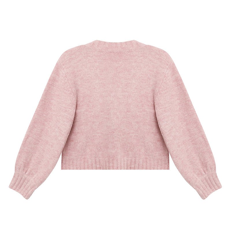 best Knitted Cardigan Pink Cherry Lazy Retro Gentle Sweater 0 shop online at M2K Trends for