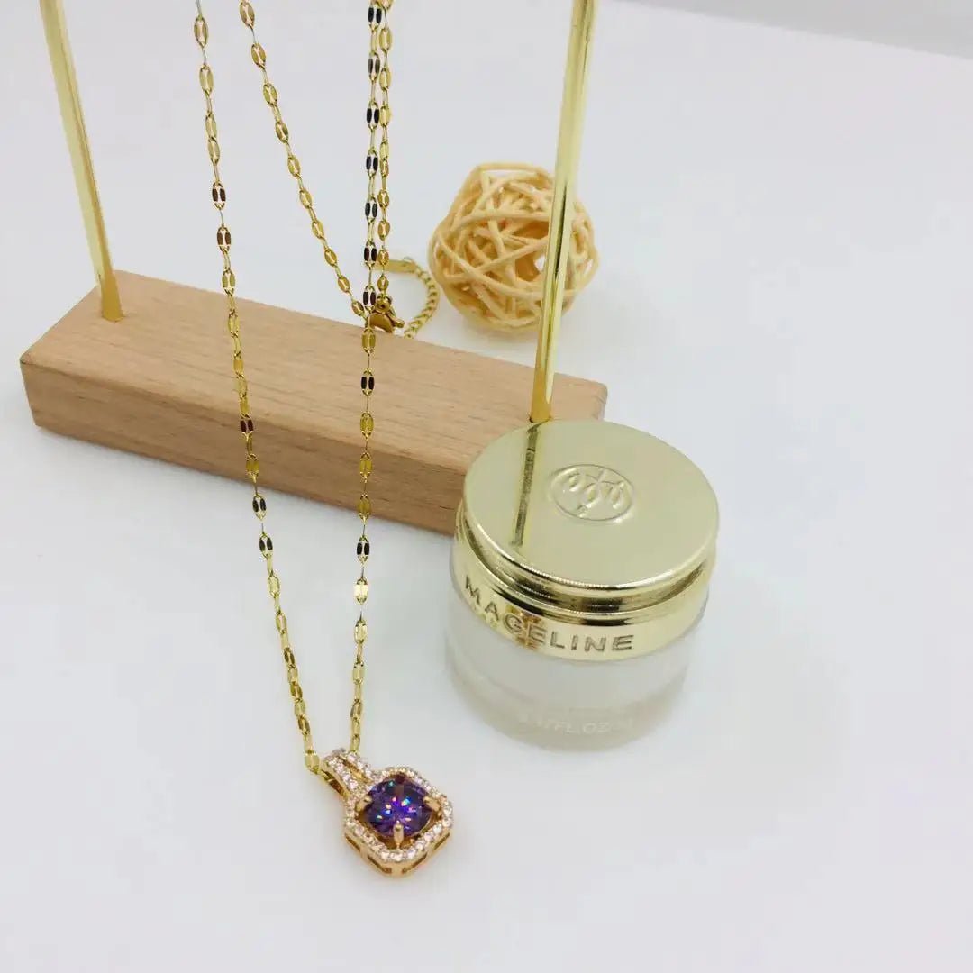 best Korean Charms Rainbow Crystal Necklace For Women Metal Vintage Y2K Choker Necklace Gossip Girls 90s Style Aesthetics Friends shop online at M2K Trends for