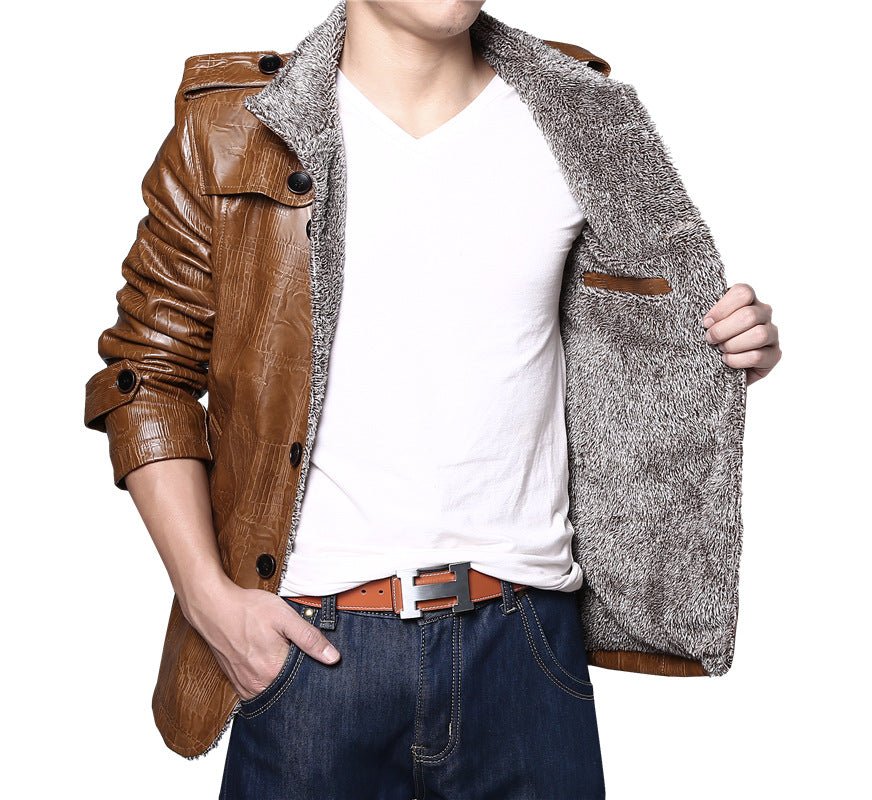 best Korean thick slim leather jacket 0 shop online at M2K Trends for