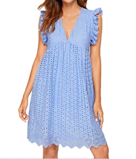 best Lace Dresses With Pocket Summer Sleeveless Jacquard Cutout V-Neck Beach Dress Lace Dresses With Pocket shop online at M2K Trends for Lace Dresses With Pocket