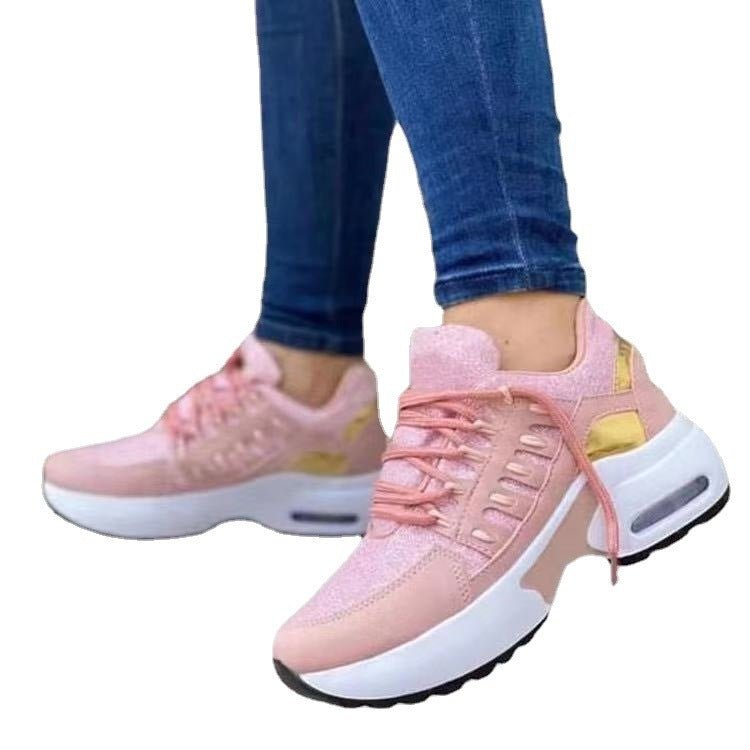 best Lace Up Sneakers Women Wedge Heel Running Sports Shoes Shoes shop online at M2K Trends for women shoes