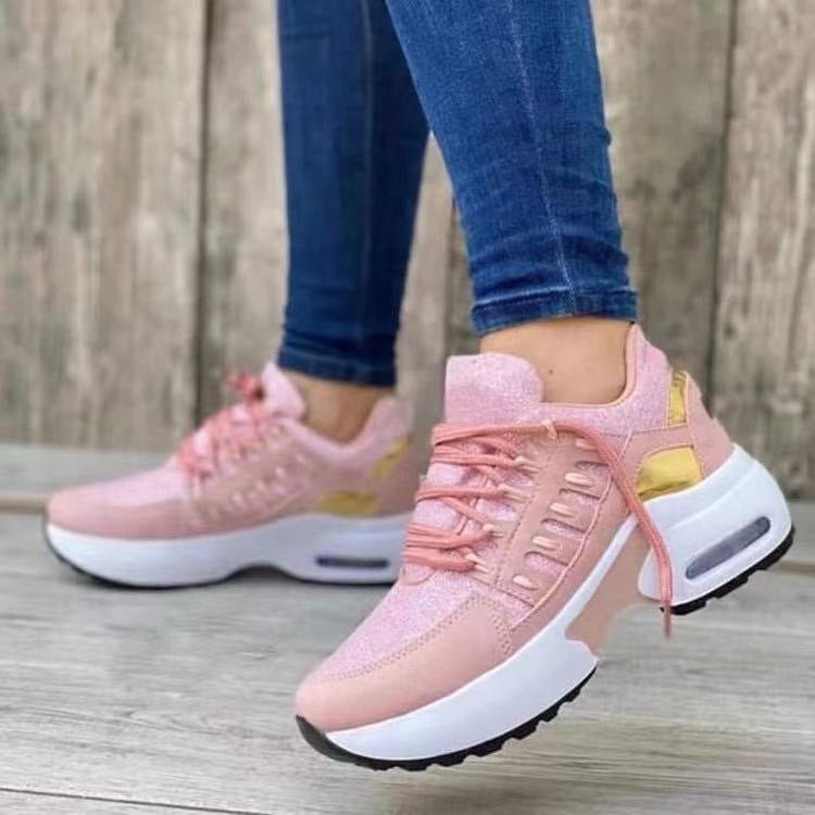 best Lace Up Sneakers Women Wedge Heel Running Sports Shoes Shoes shop online at M2K Trends for women shoes