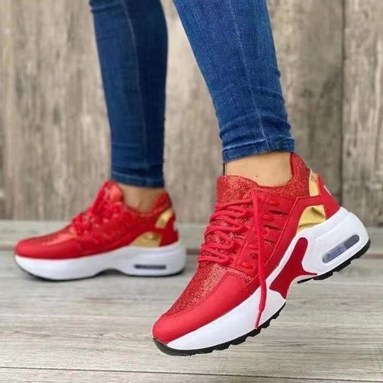 best Lace Up Sneakers Women Wedge Heel Running Sports Shoes Shoes shop online at M2K Trends for women shoes