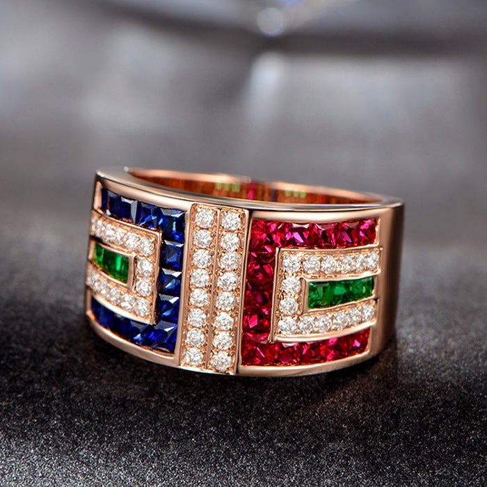 best Ladies Colorful Zircon Ring Luxury Cocktail Party Accessories shop online at M2K Trends for Rings