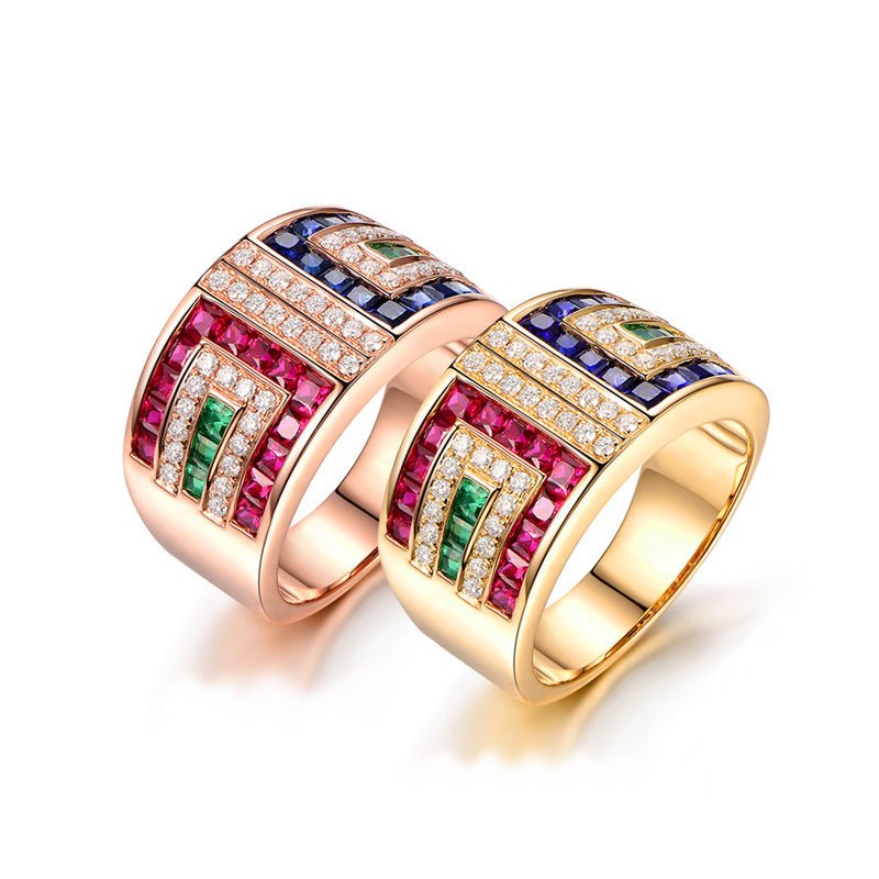best Ladies Colorful Zircon Ring Luxury Cocktail Party Accessories shop online at M2K Trends for Rings