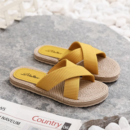 best Ladies New Slippers Summer Cross Drag Fashion Hemp Rope Outer Wear Slippers Casual Sandals and Slippers 0 shop online at M2K Trends for