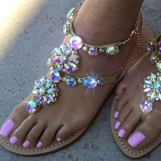 best Ladies Rhinestones Sandals Summer Beach Slippers for Women Sandals Flip Flops Ladies Crystal Beach Sliders Casual Slippers Shoes 0 shop online at M2K Trends for