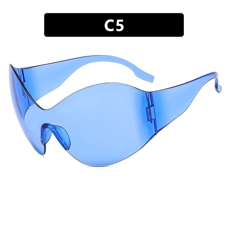 best Ladies Steampunk Goggle Sunglasses Men Oversized Trends Punk Y2k One piece Mask Sunshade Sun Glasses Female 2000'S Brand Oculos shop online at M2K Trends for