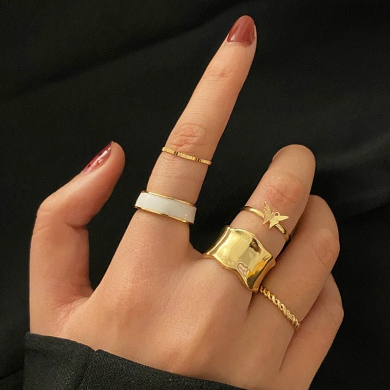 best 7pcs Fashion Jewelry Rings Set Hot Selling Metal Hollow Round Opening Women Finger Ring for Girl Lady Party Wedding Gifts Jewelry & Watches shop online at M2K Trends for Fashion Jewelry