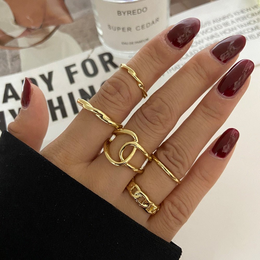 best 7pcs Fashion Jewelry Rings Set Hot Selling Metal Hollow Round Opening Women Finger Ring for Girl Lady Party Wedding Gifts Jewelry & Watches shop online at M2K Trends for Fashion Jewelry