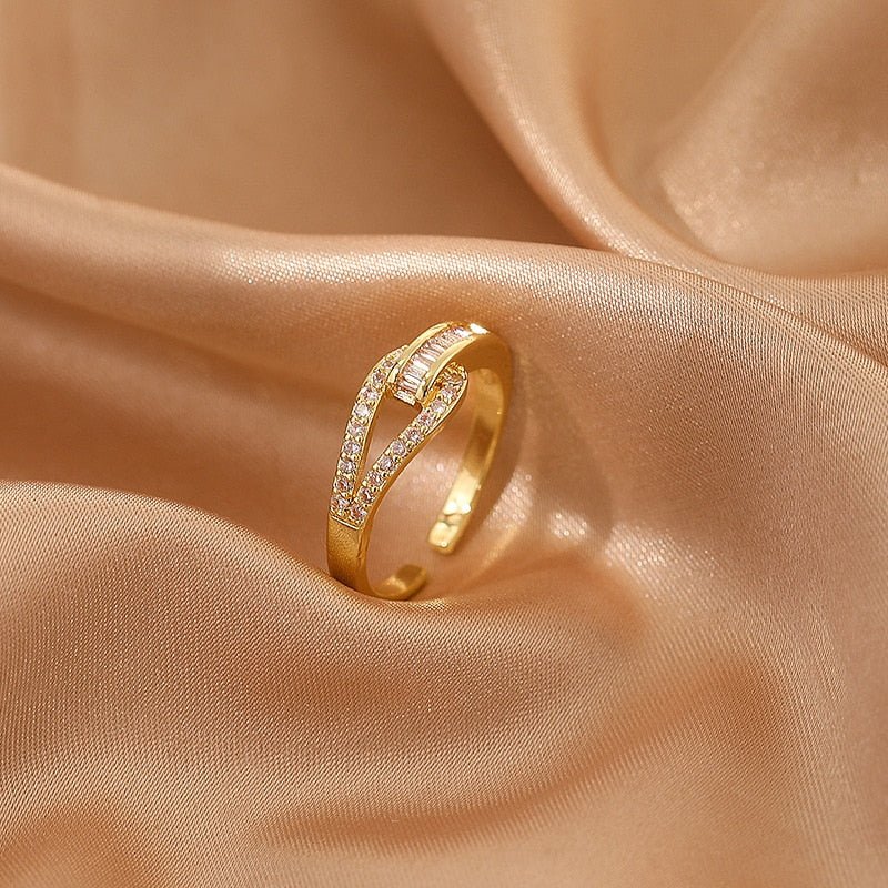 best LATS Luxury Gold Color Pearl Zircon Rings for Woman 2021 Vintage Sexy Open Ring Party Joint Ring Fashion Elegant Jewelry Gifts Jewelry & Watches shop online at M2K Trends for Jewelry Sets & More