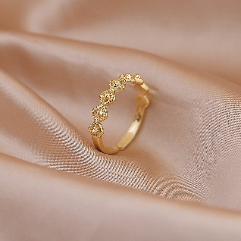 best LATS Luxury Gold Color Pearl Zircon Rings for Woman 2021 Vintage Sexy Open Ring Party Joint Ring Fashion Elegant Jewelry Gifts Jewelry & Watches shop online at M2K Trends for Jewelry Sets & More