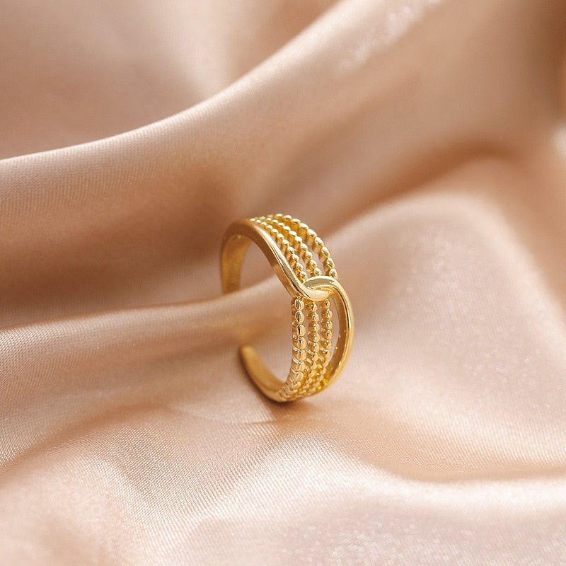 best LATS Luxury Gold Color Pearl Zircon Rings for Woman 2021 Vintage Sexy Open Ring Party Joint Ring Fashion Elegant Jewelry Gifts Jewelry & Watches shop online at M2K Trends for Jewelry Sets & More