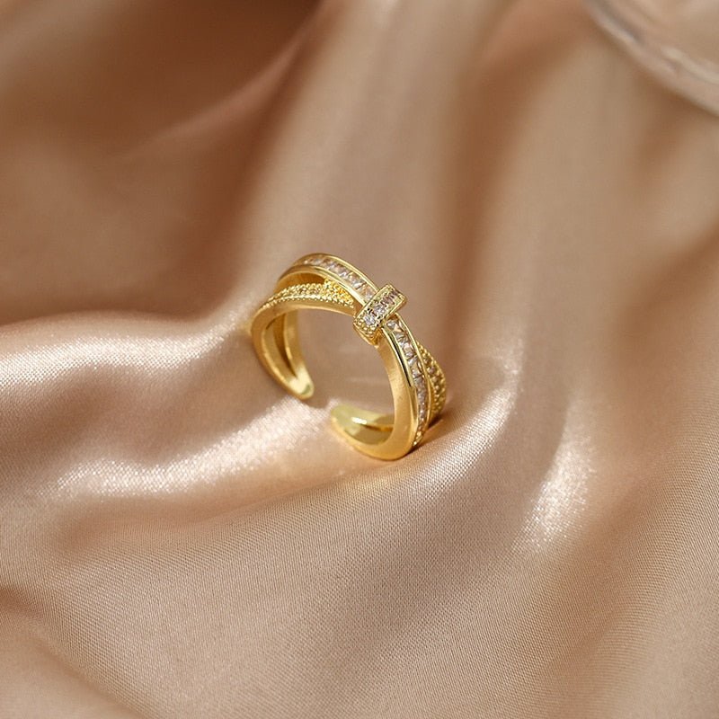 best LATS Luxury Gold Color Pearl Zircon Rings for Woman 2021 Vintage Sexy Open Ring Party Joint Ring Fashion Elegant Jewelry Gifts Jewelry & Watches shop online at M2K Trends for Jewelry Sets & More