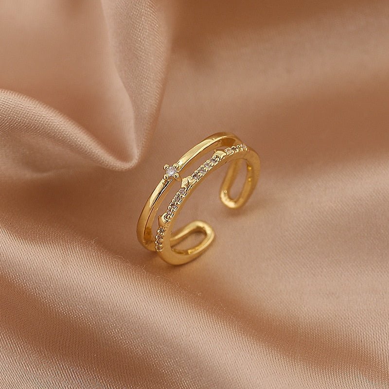 best LATS Luxury Gold Color Pearl Zircon Rings for Woman 2021 Vintage Sexy Open Ring Party Joint Ring Fashion Elegant Jewelry Gifts Jewelry & Watches shop online at M2K Trends for Jewelry Sets & More