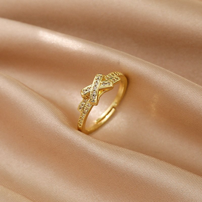 best LATS Luxury Gold Color Pearl Zircon Rings for Woman 2021 Vintage Sexy Open Ring Party Joint Ring Fashion Elegant Jewelry Gifts Jewelry & Watches shop online at M2K Trends for Jewelry Sets & More