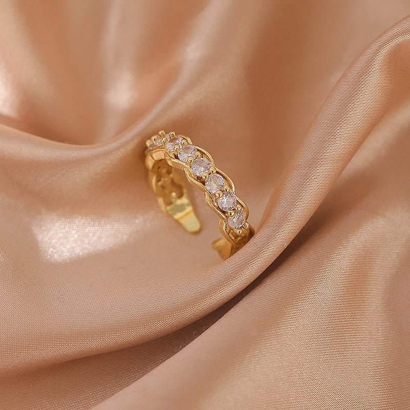best LATS Luxury Gold Color Pearl Zircon Rings for Woman 2021 Vintage Sexy Open Ring Party Joint Ring Fashion Elegant Jewelry Gifts Jewelry & Watches shop online at M2K Trends for Jewelry Sets & More