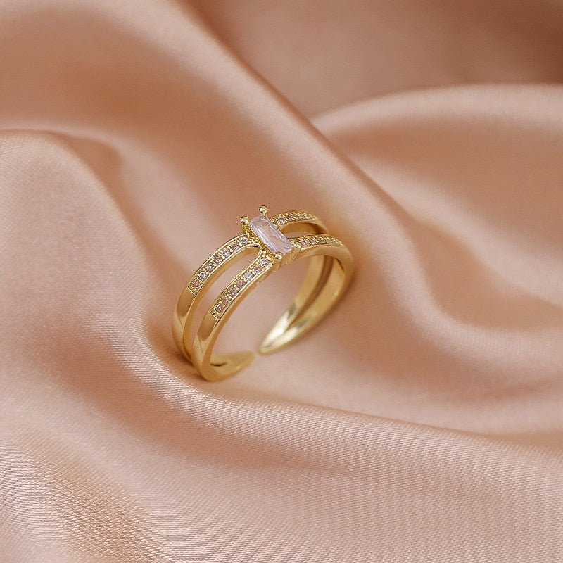 best LATS Luxury Gold Color Pearl Zircon Rings for Woman 2021 Vintage Sexy Open Ring Party Joint Ring Fashion Elegant Jewelry Gifts Jewelry & Watches shop online at M2K Trends for Jewelry Sets & More