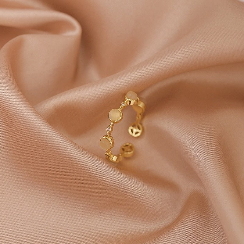 best LATS Luxury Gold Color Pearl Zircon Rings for Woman 2021 Vintage Sexy Open Ring Party Joint Ring Fashion Elegant Jewelry Gifts Jewelry & Watches shop online at M2K Trends for Jewelry Sets & More