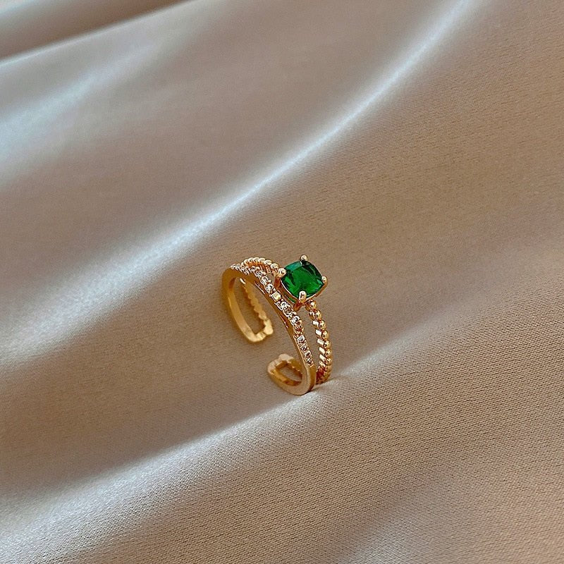 best LATS Luxury Gold Color Pearl Zircon Rings for Woman 2021 Vintage Sexy Open Ring Party Joint Ring Fashion Elegant Jewelry Gifts Jewelry & Watches shop online at M2K Trends for Jewelry Sets & More