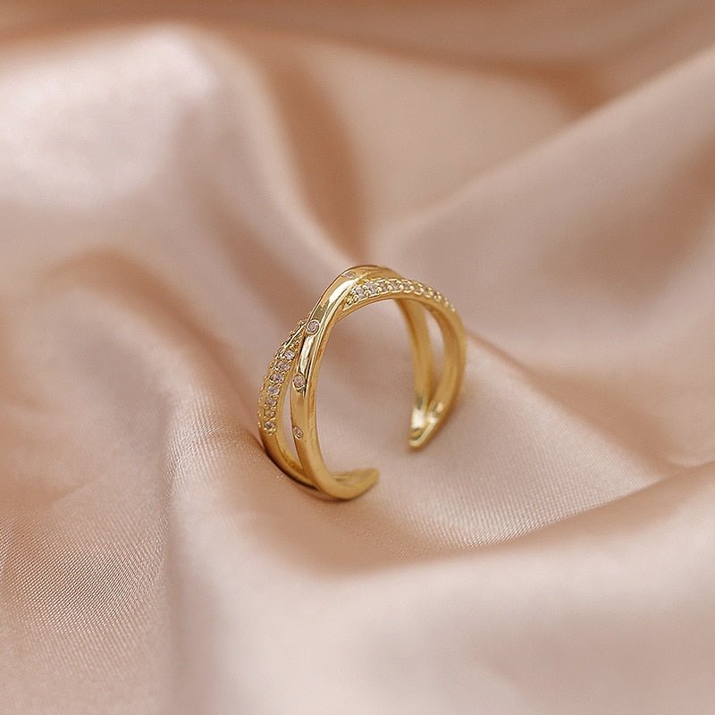 best LATS Luxury Gold Color Pearl Zircon Rings for Woman 2021 Vintage Sexy Open Ring Party Joint Ring Fashion Elegant Jewelry Gifts Jewelry & Watches shop online at M2K Trends for Jewelry Sets & More