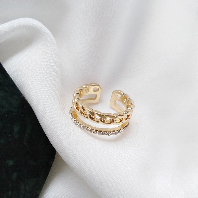 best LATS Luxury Gold Color Pearl Zircon Rings for Woman 2021 Vintage Sexy Open Ring Party Joint Ring Fashion Elegant Jewelry Gifts Jewelry & Watches shop online at M2K Trends for Jewelry Sets & More