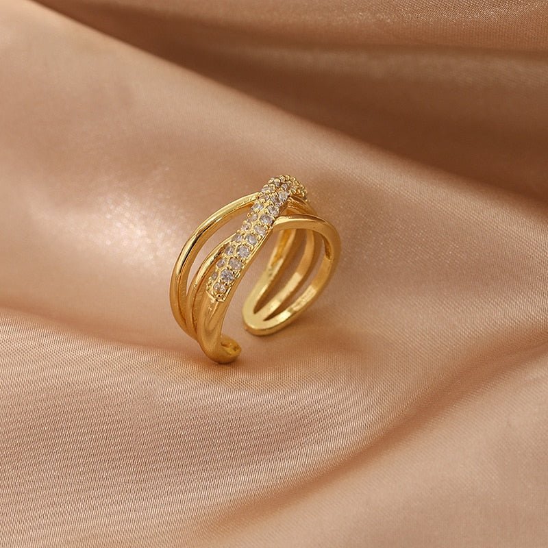 best LATS Luxury Gold Color Pearl Zircon Rings for Woman 2021 Vintage Sexy Open Ring Party Joint Ring Fashion Elegant Jewelry Gifts Jewelry & Watches shop online at M2K Trends for Jewelry Sets & More