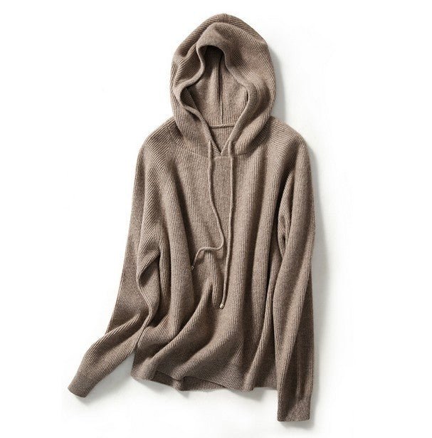 best Lazy Loose Hoodie Knit Sweater With Wool Hoodie Backing 0 shop online at M2K Trends for