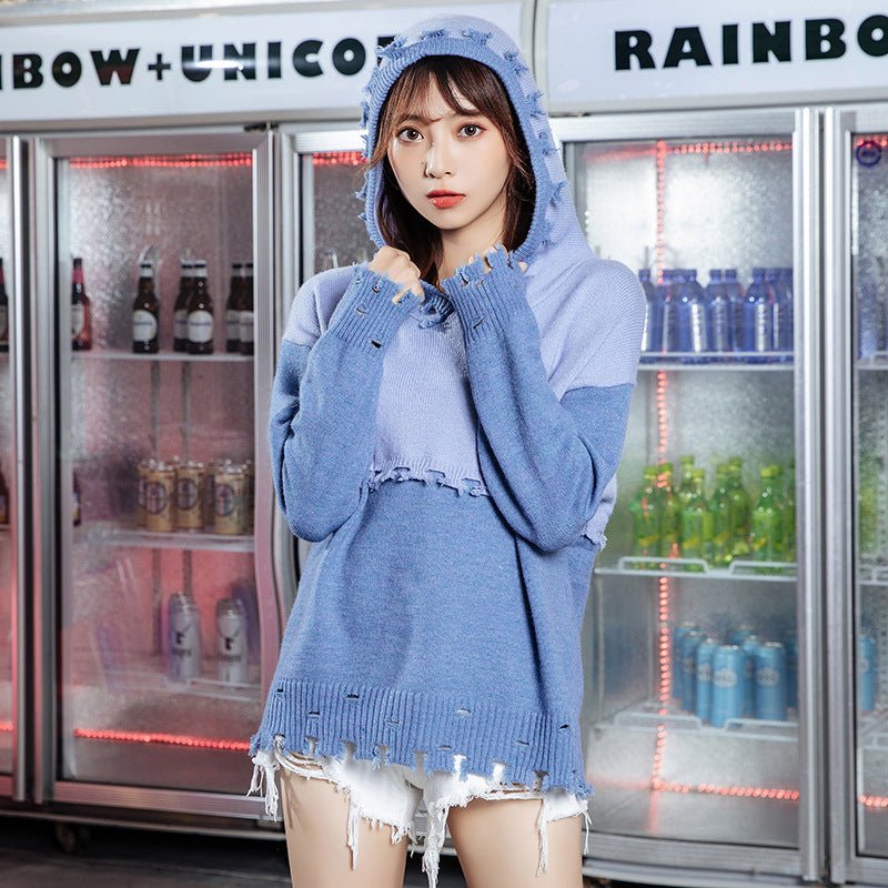 best Lazy Style Loose Sweater Hooded Sweater 0 shop online at M2K Trends for