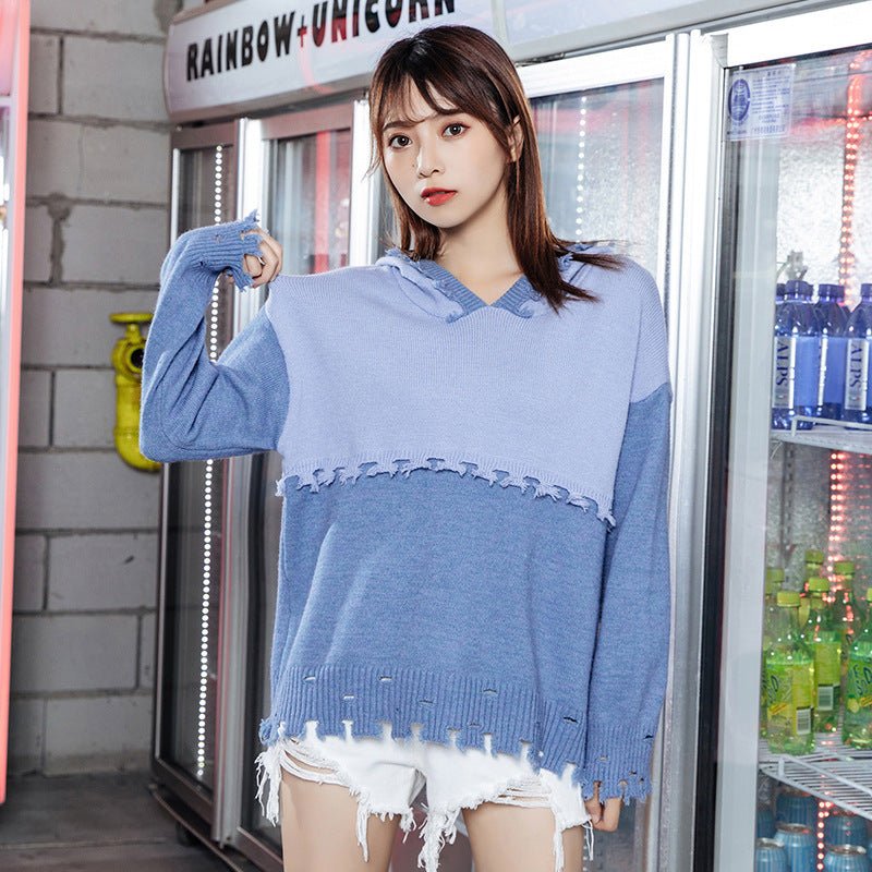 best Lazy Style Loose Sweater Hooded Sweater 0 shop online at M2K Trends for